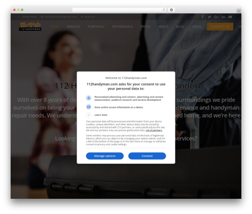 Handy WordPress theme - 112handyman.com