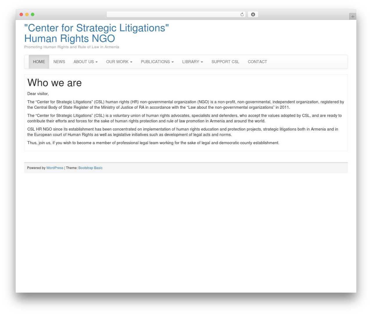 WordPress theme Bootstrap Basic - strategiclitigations.org