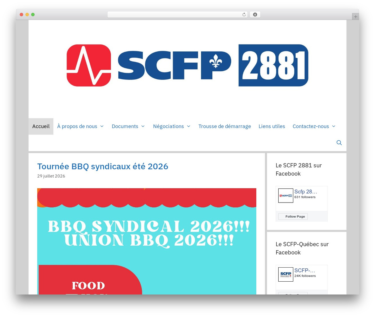 CUPE GeneratePress WordPress page theme - scfp2881.com