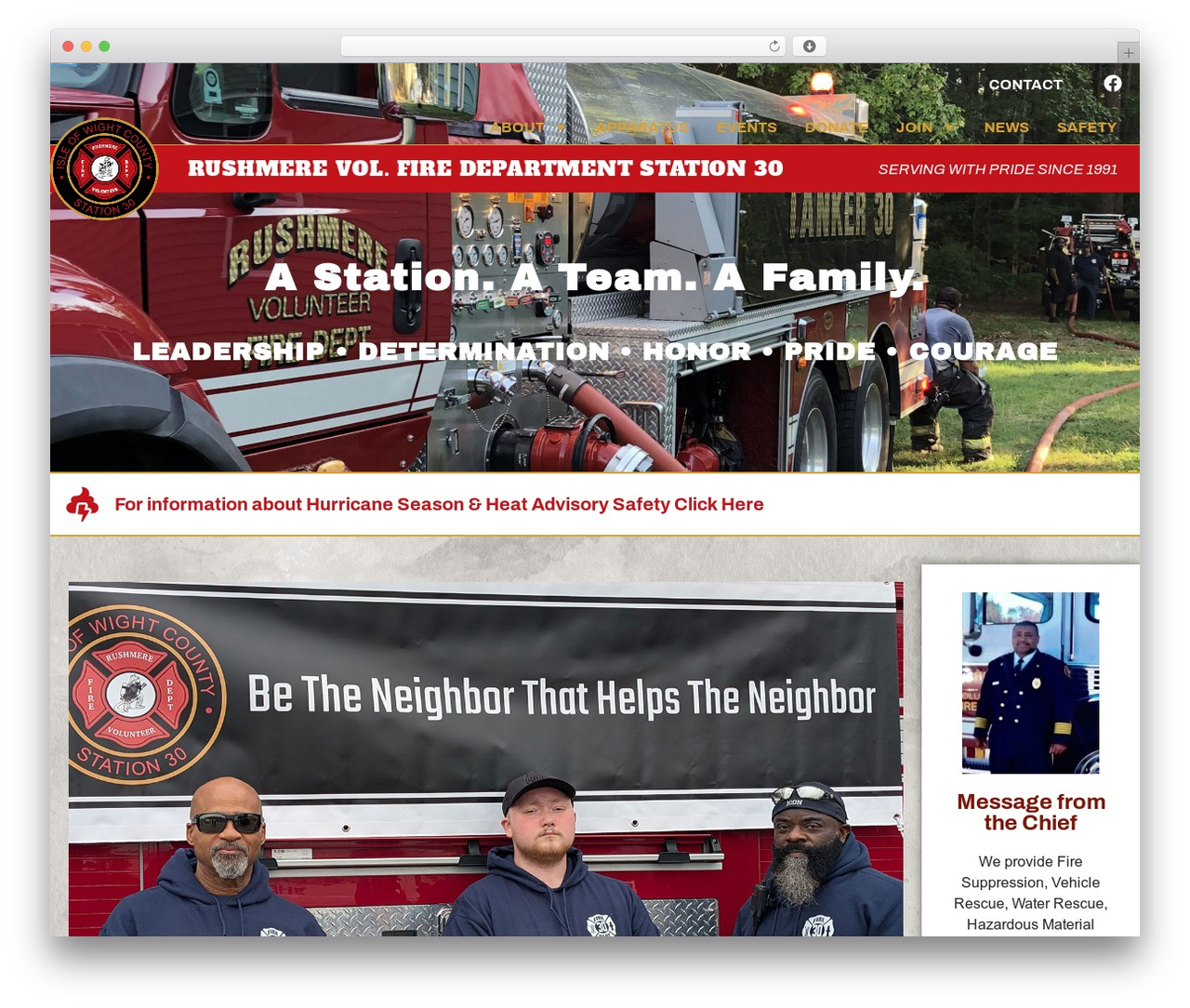 Hello Elementor WordPress theme - rushmerevfd.org