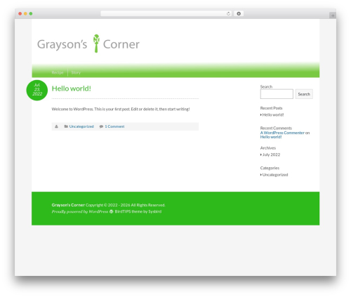 WordPress theme BirdTIPS - graysonscorner.com WordPress theme BirdTIPS - graysonscorner.com