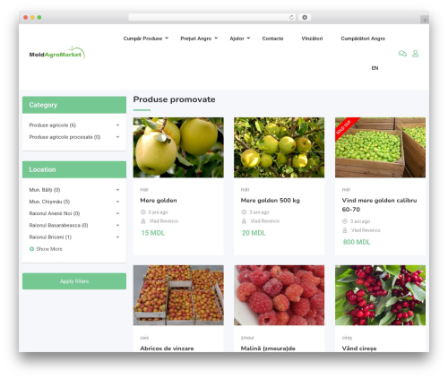 Classified listing pro WordPress plugin - moldagromarket.md