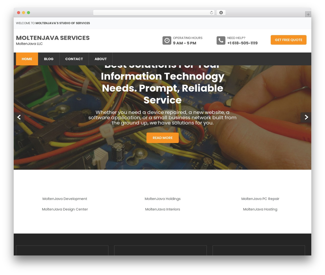 WordPress theme Computer Pro - moltenjavastudios.com