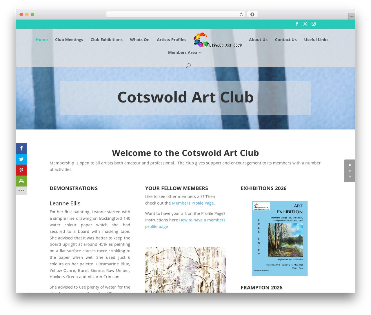 Divi theme WordPress - cotswoldartclub.com