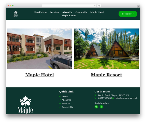 Romethemeform WordPress plugin - themapleresorts.com