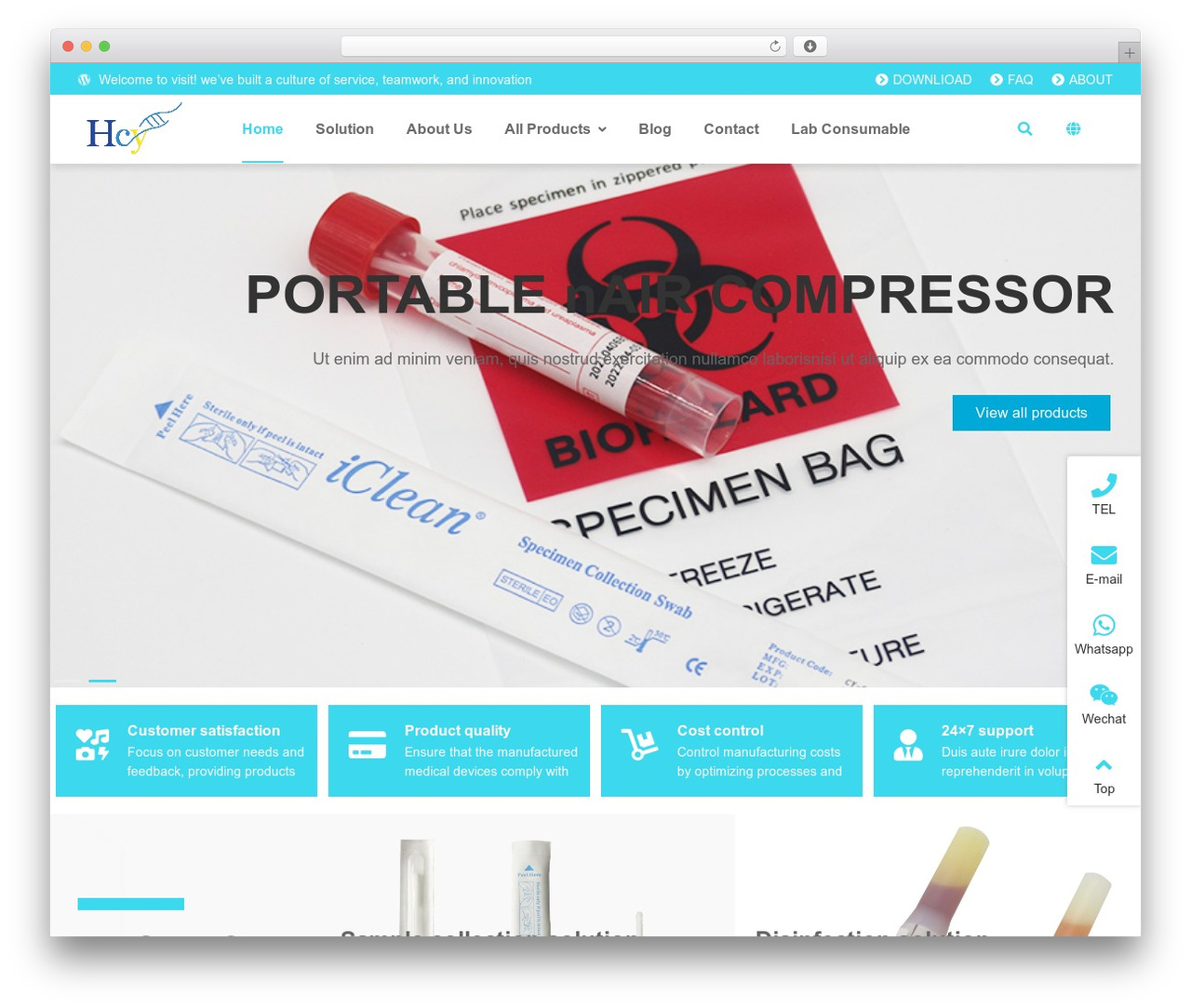 区块企业WordPress多行业主题-商城版 WordPress theme - icleanswabs.com