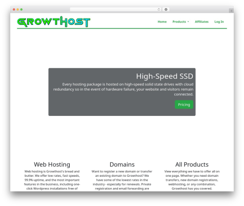 BootScore theme WordPress - growthost.com