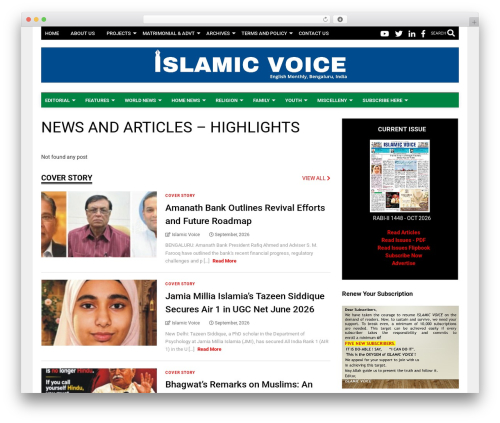 WordPress theme MagOne - islamicvoice.com