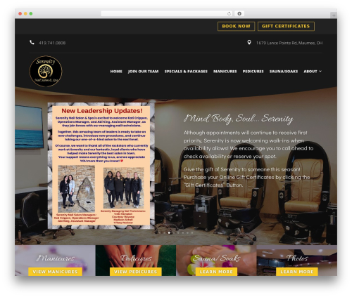 Divi WordPress theme - serenitynailsmaumee.com
