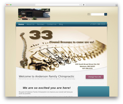 Wellness theme WordPress - andersonfamchiro.com
