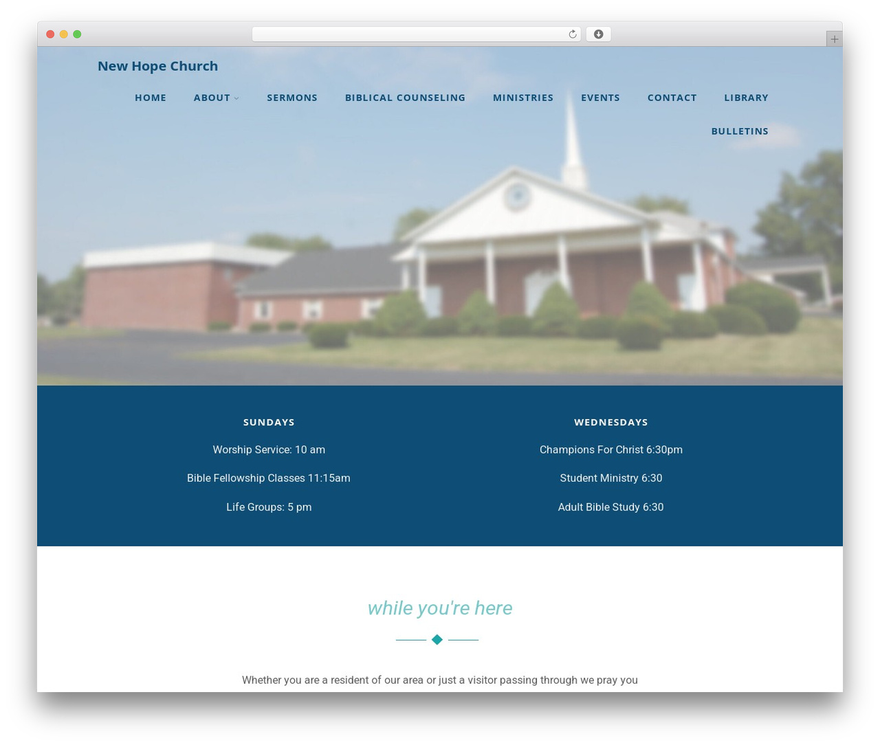 Optimizer free WordPress theme - newhopekokomo.com