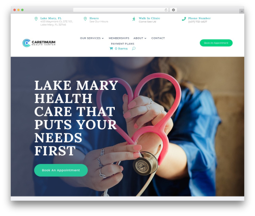 WordPress theme Divi - www.caretinuumhealth.com