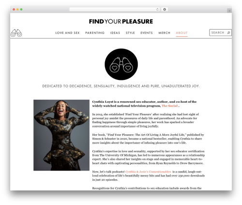 Extra WordPress theme - findyourpleasure.com
