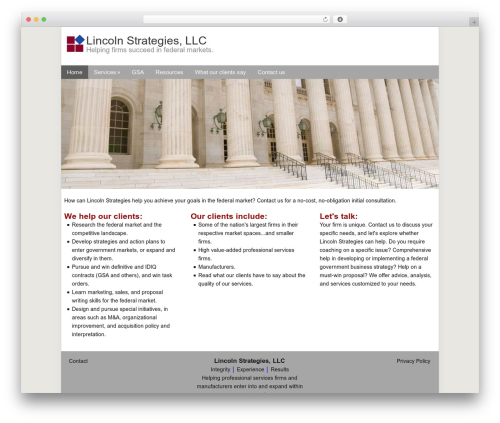 Catalyst business WordPress theme - lincolnstrategies.com