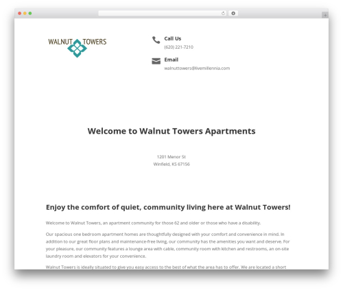Millennia footer info WordPress plugin - walnuttowersapts.com