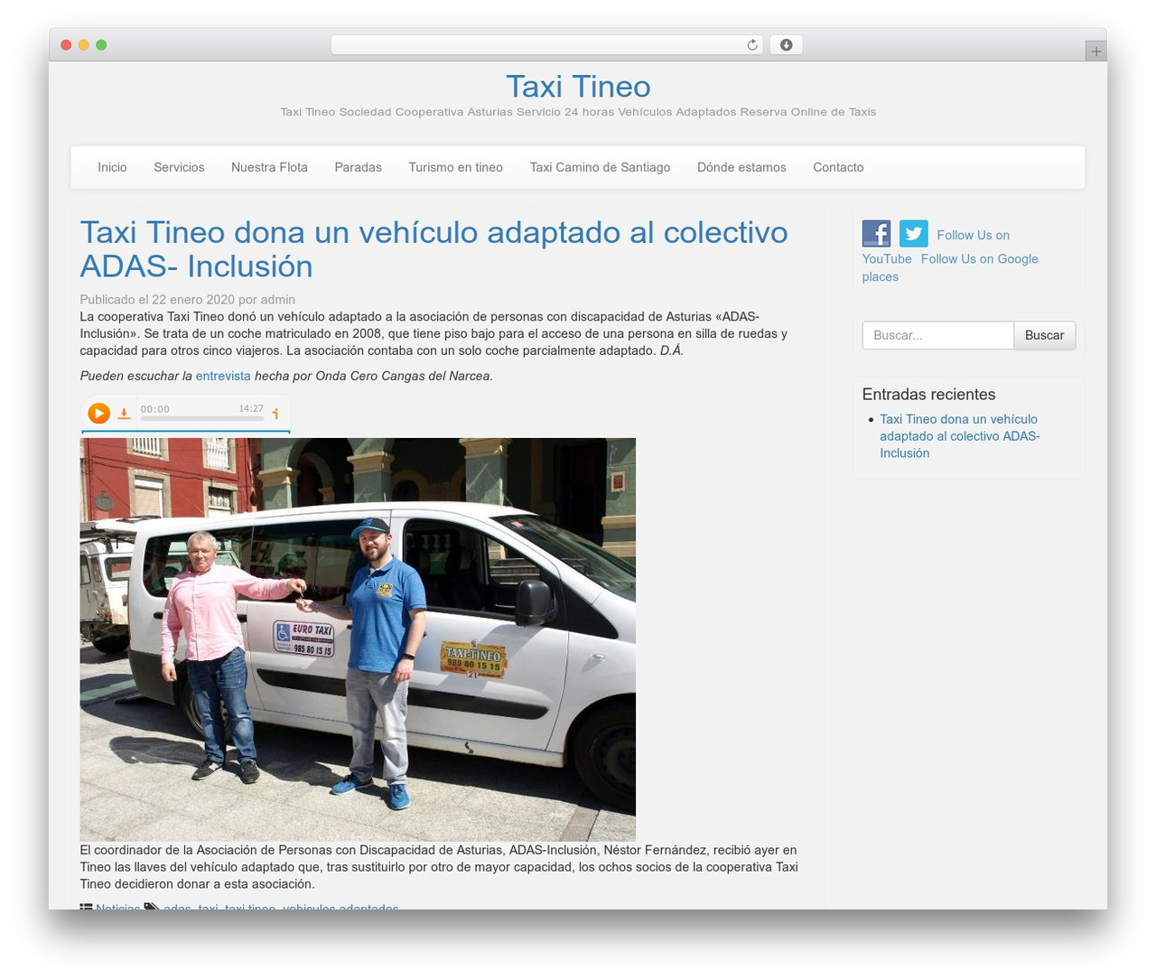 Bootstrap Basic premium WordPress theme - taxitineo.com