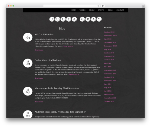 Julia Gray WordPress theme - thisisjuliagray.com