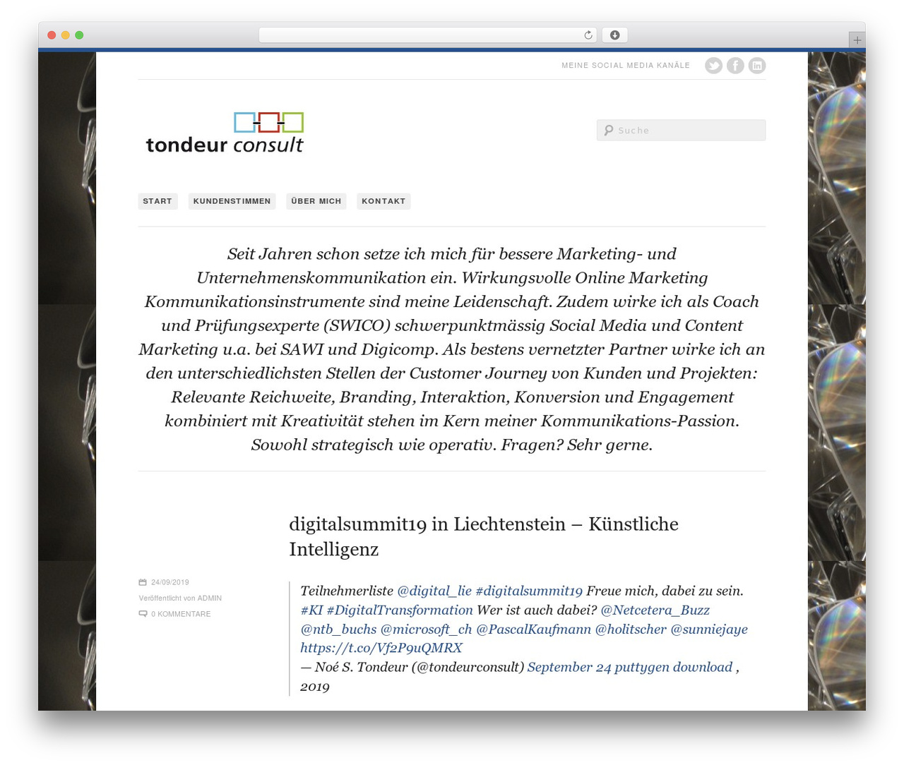 Nilmini WordPress theme - tondeur-consult.ch