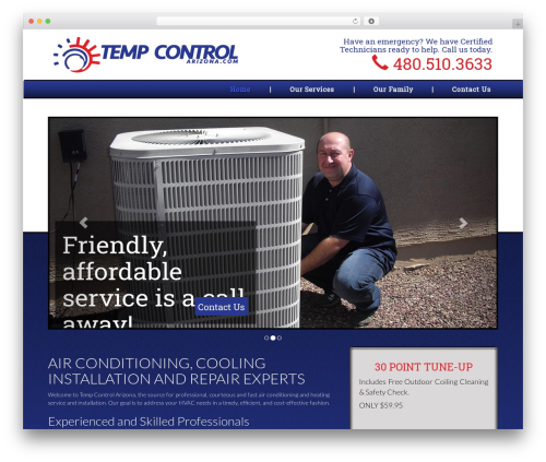 The Bootstrap WordPress theme - tempcontrolarizona.com