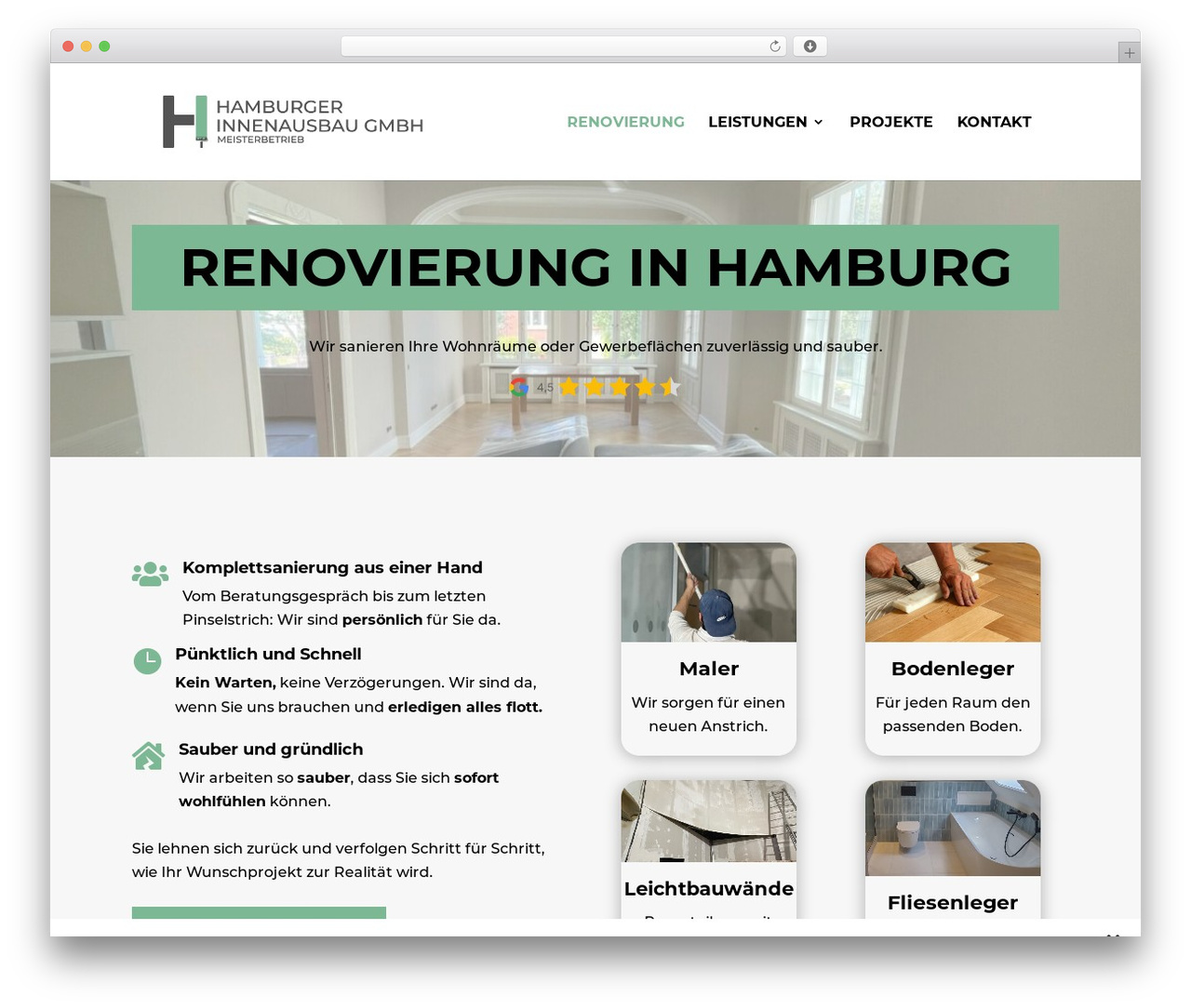 WordPress theme Divi - hh-innenausbau.de