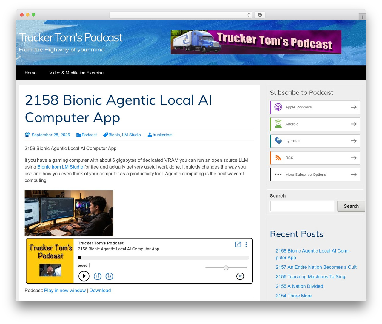 WordPress theme PowerPress Theme - truckertompodcast.com