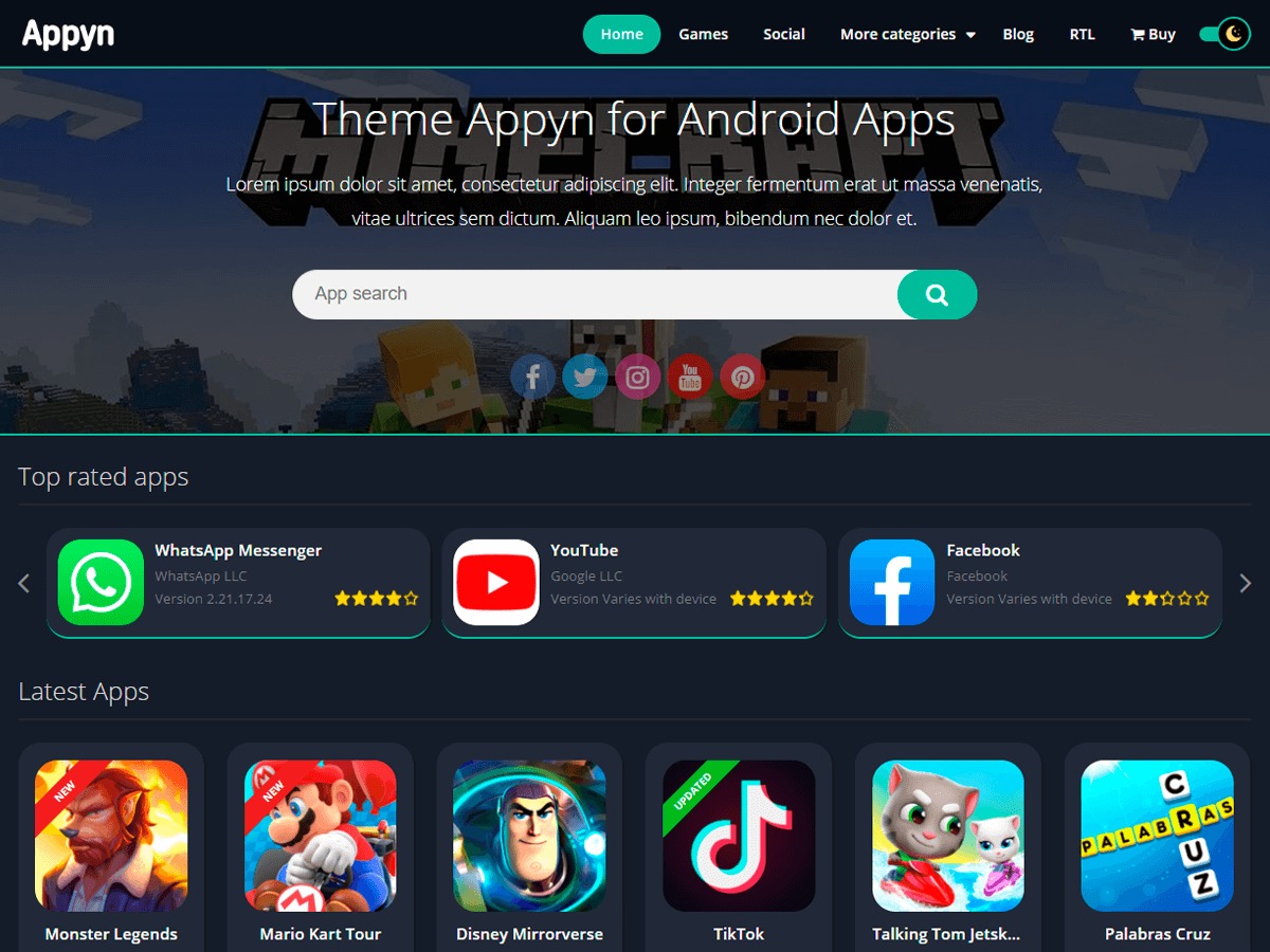 Appyn premium WordPress theme