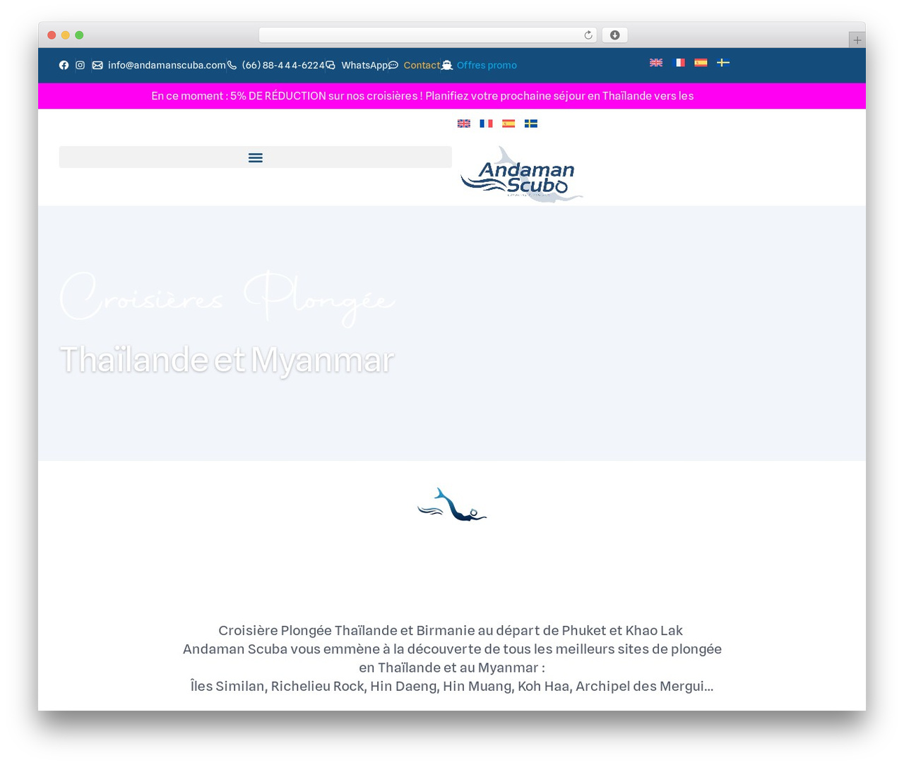 Floaty WordPress theme - andamanscuba.com