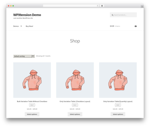 Product variant table for woocommerce WordPress plugin - demo.wpxtension.com/product-variation-table-for-woocommerce