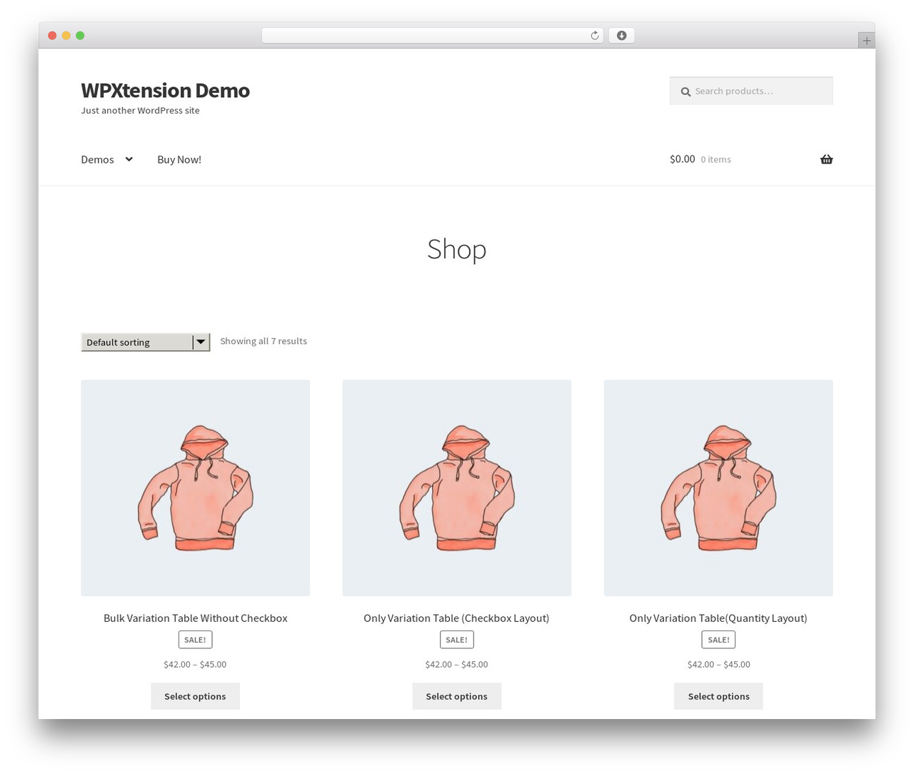 Storefront WordPress theme - demo.wpxtension.com/product-variation-table-for-woocommerce Storefront WordPress theme - demo.wpxtension.com/product-variation-table-for-woocommerce