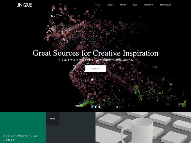 UNIQUE WordPress theme by Design Plus