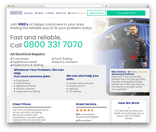 Rightio Multisite theme theme WordPress - electrician.rightio.co.uk