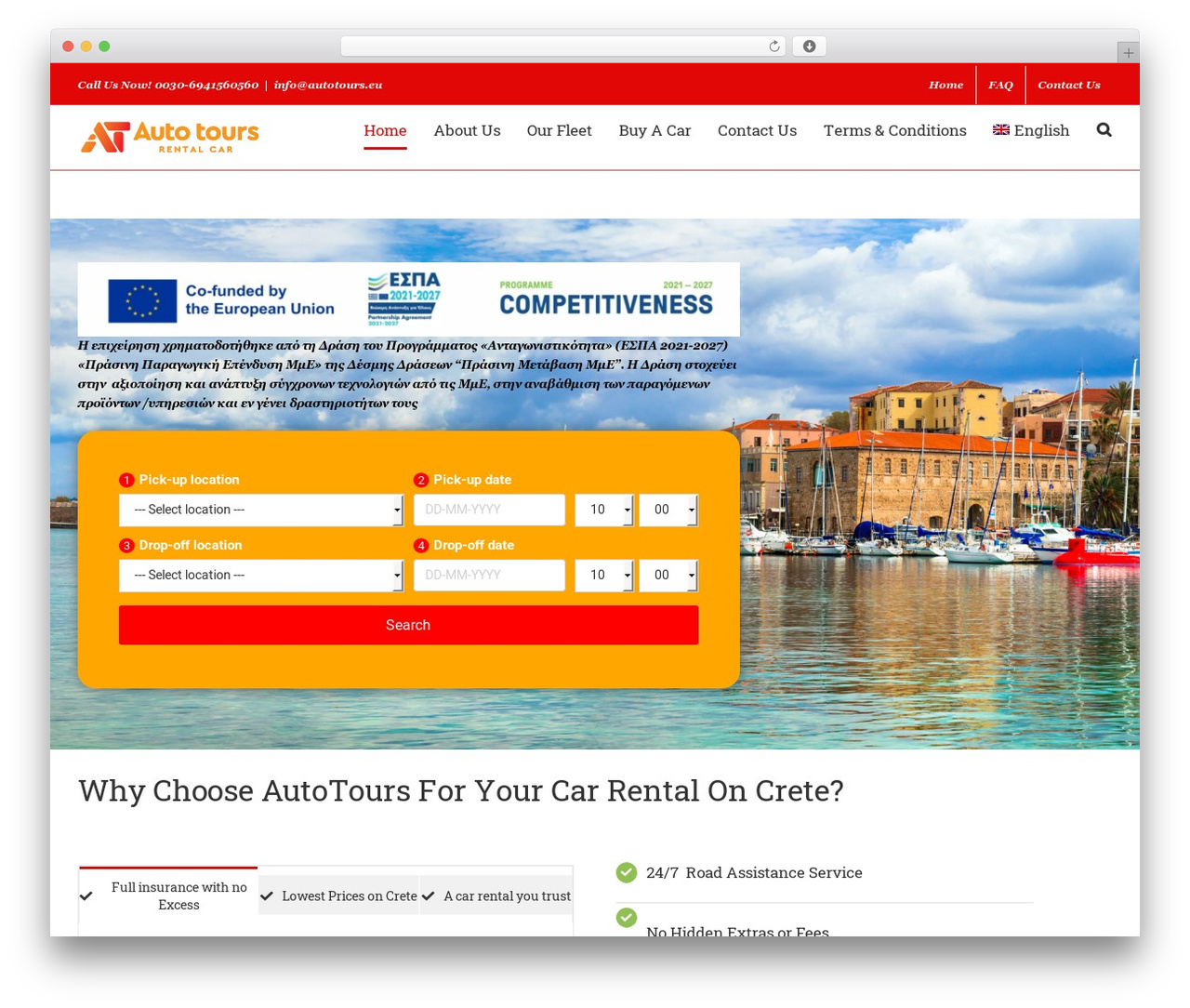 Avada WordPress theme - www.autotours.eu