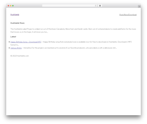 Powder WordPress theme - hushlamb.com