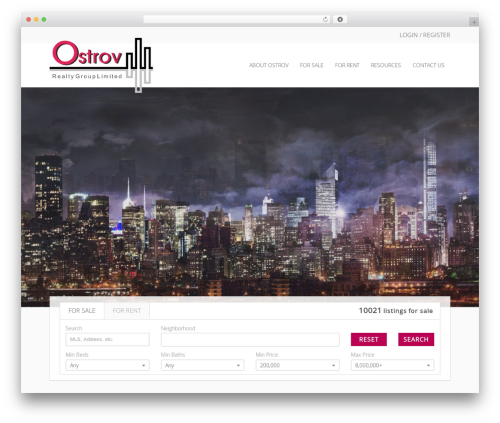 WordPress theme Hometown - ostrovrealty.com