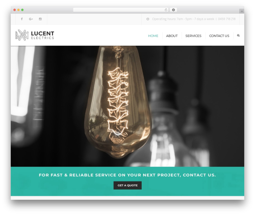 constructo WordPress theme - lucentelectrics.com
