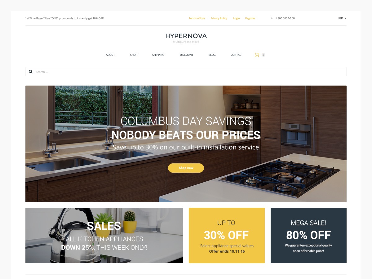 Hypernova WordPress shop theme
