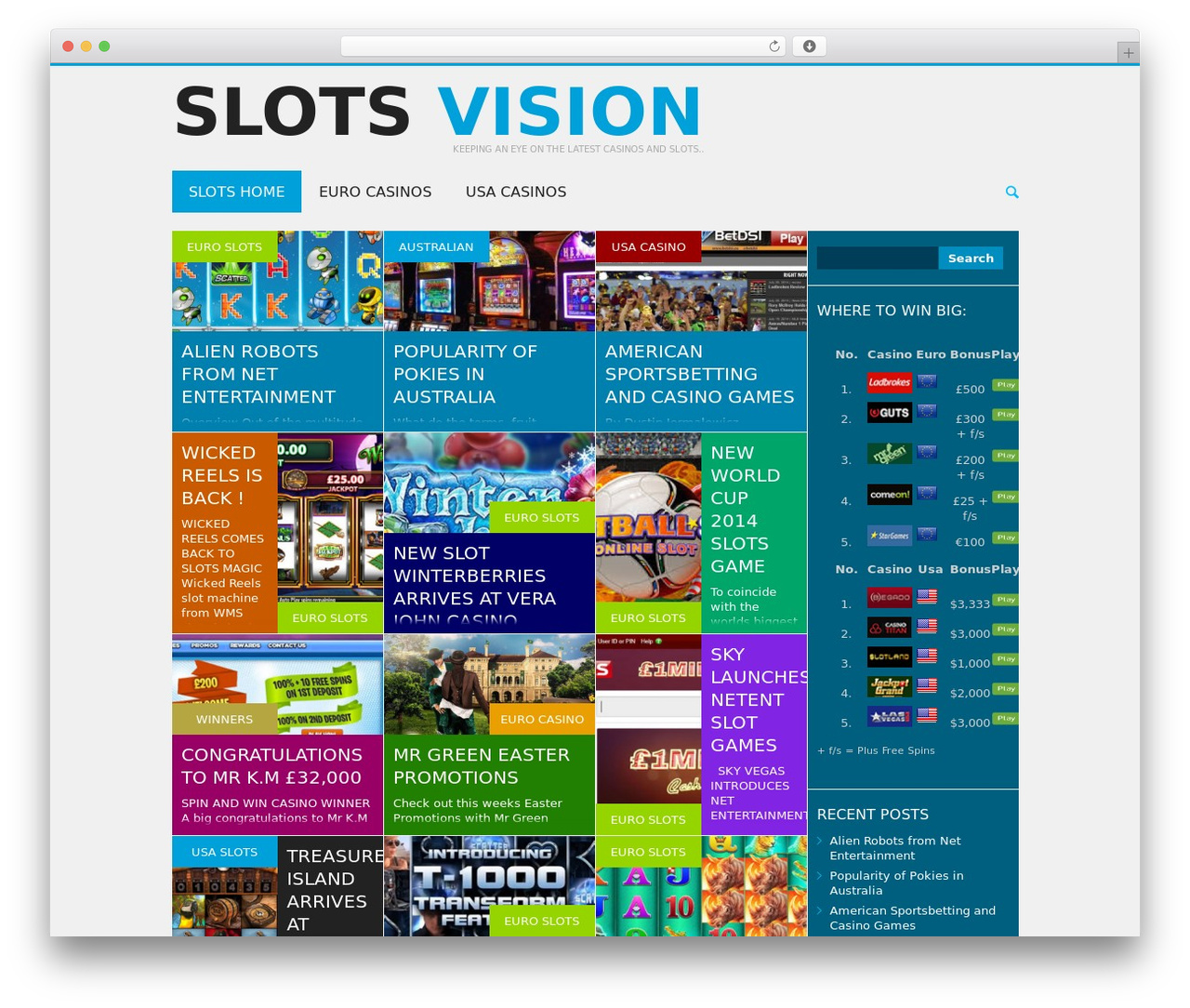 WordPress theme Puzzles - slotsvision.com
