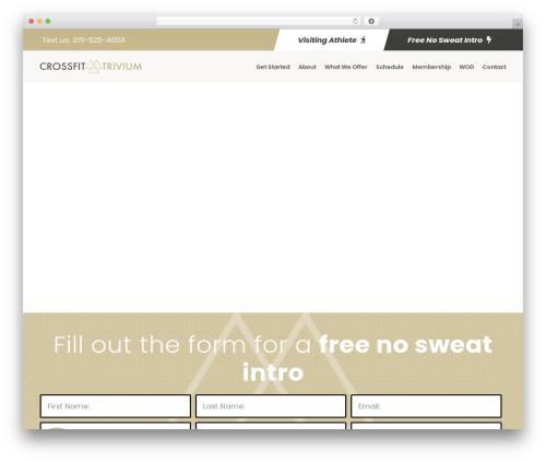 Zyth fitness WordPress theme - crossfittrivium.com