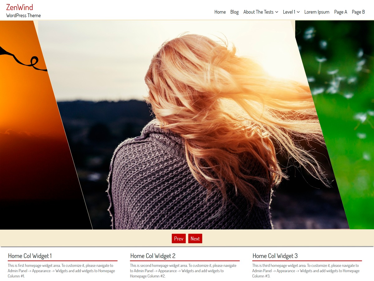WordPress website theme ZenWind by zentemplates
