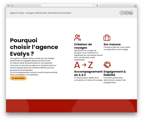 Mill Théme theme WordPress - evalys-sejours.com