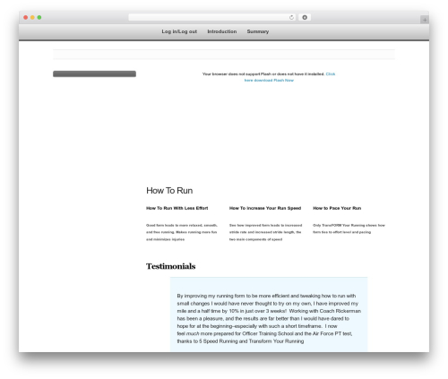 OptimizePress theme WordPress - transformyourrunning.com