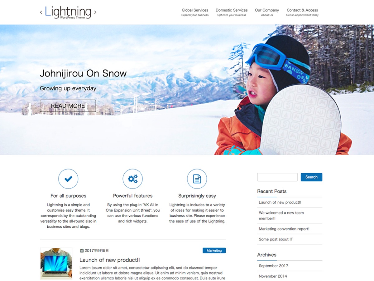 Theme WordPress Lightning Theme WordPress Lightning
