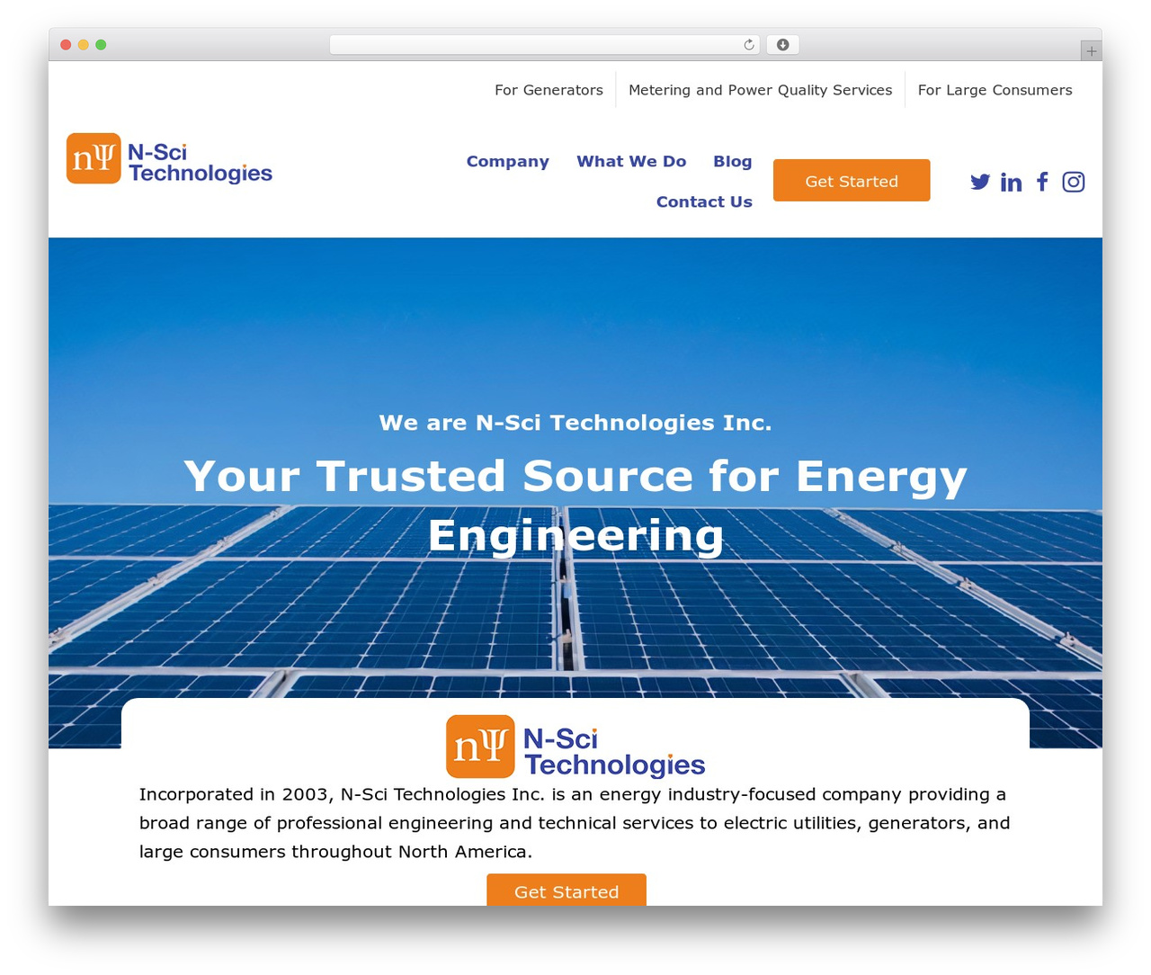 WordPress website theme N-Sci Theme - nsci.ca