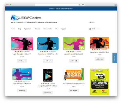 Storefront best WooCommerce theme - usgiftcodes.com