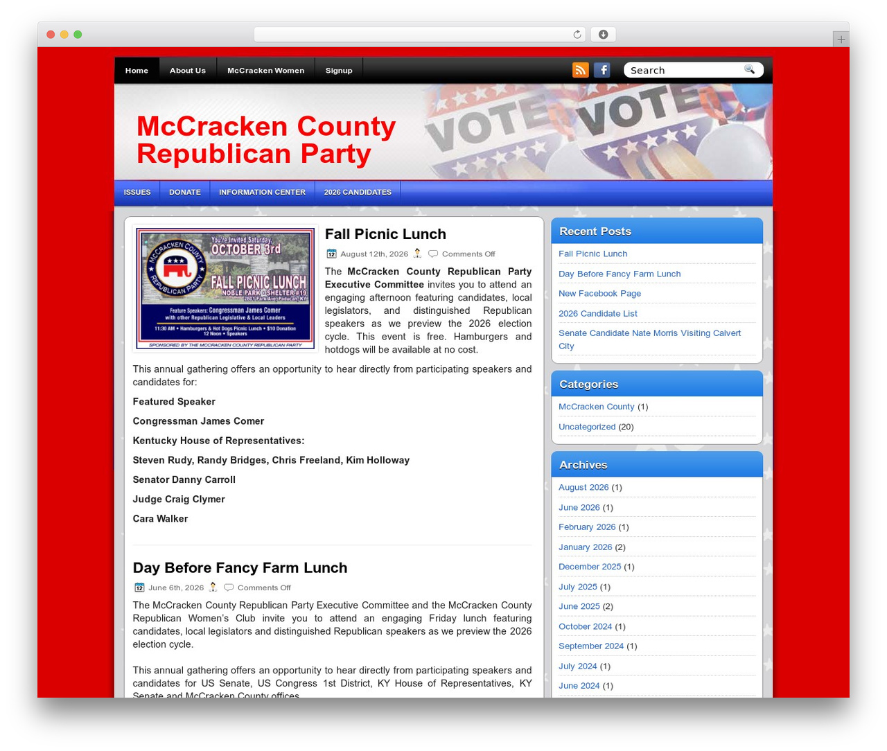 Theme WordPress Election2012 - mccrackengop.com