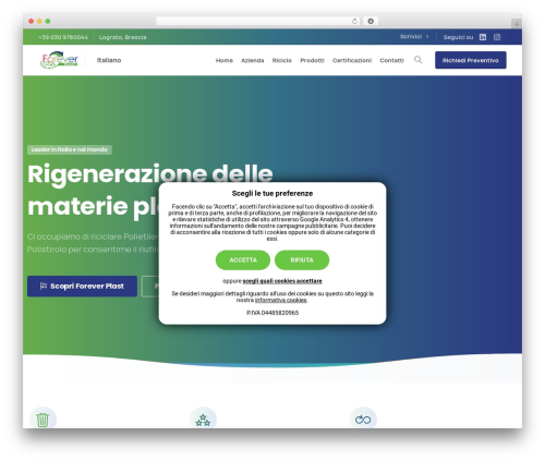 Informativa cookies WordPress plugin - foreverplast.it