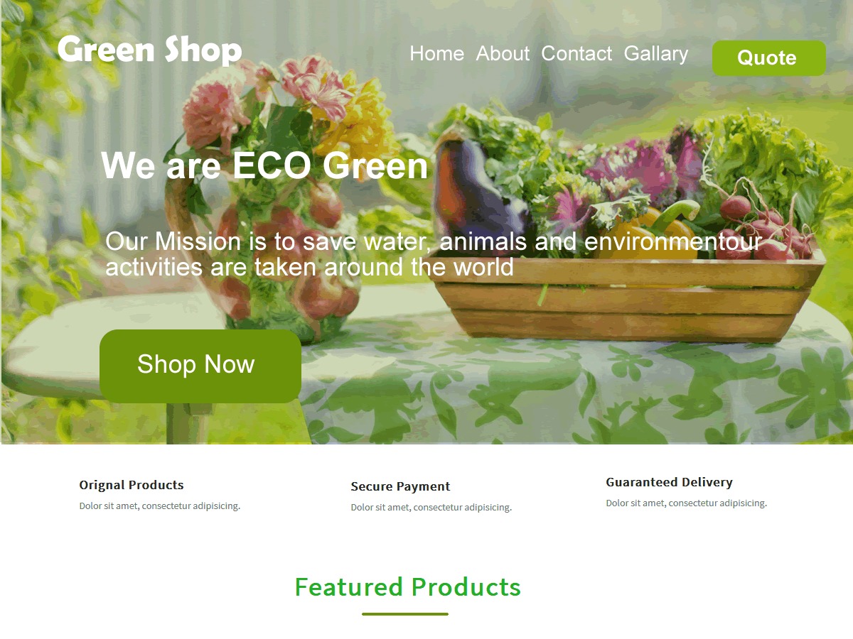 Green Shop best WooCommerce theme