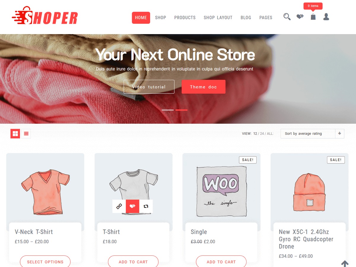 Shoper WordPress ecommerce theme