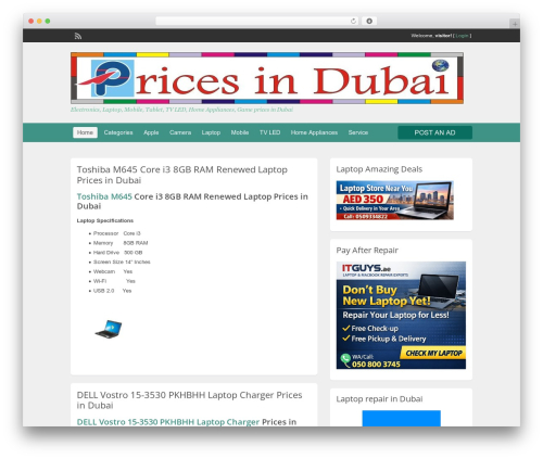 WordPress theme ClassiPress - pricesindubai.com