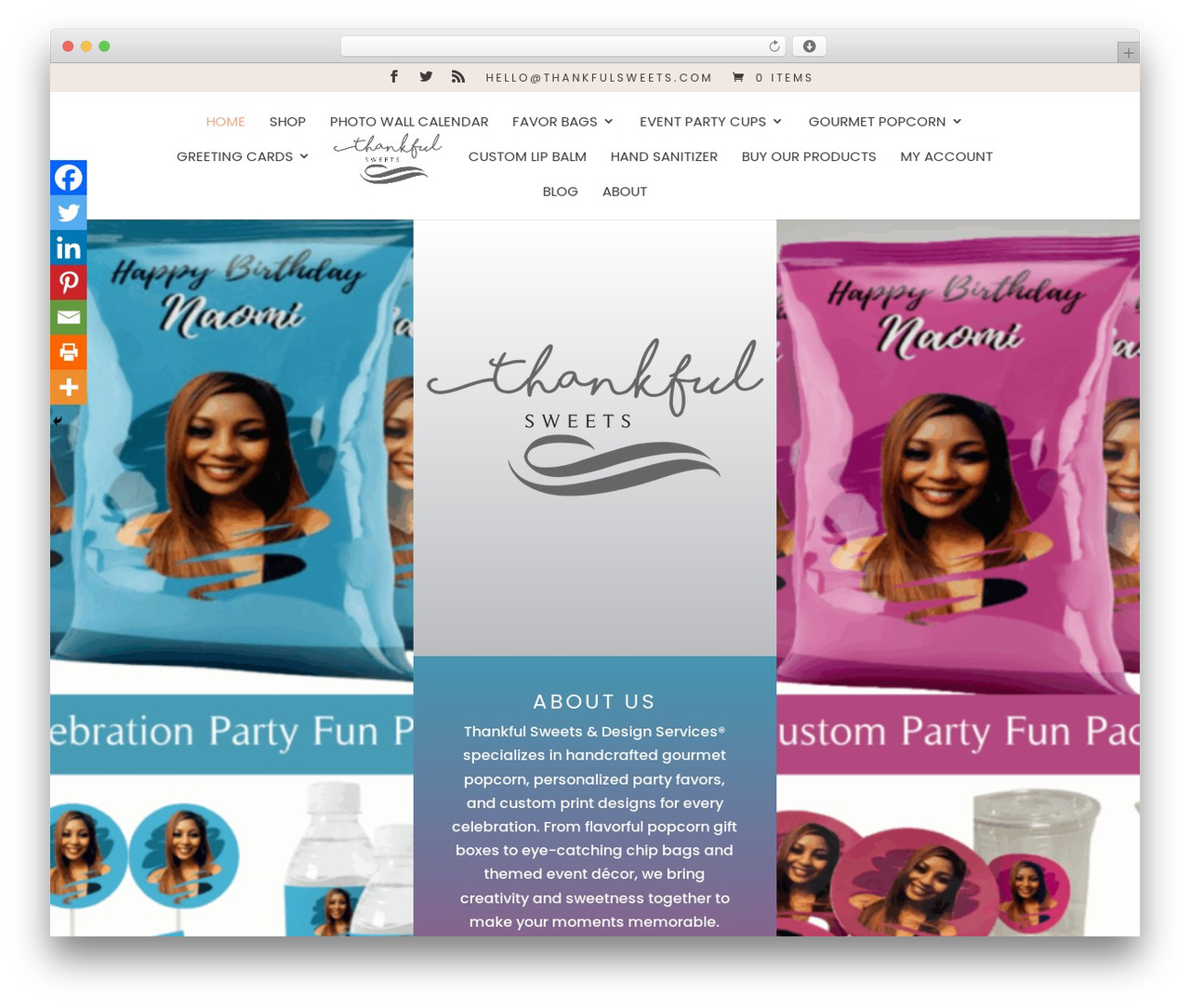 Divi WordPress theme - thankfulsweets.com